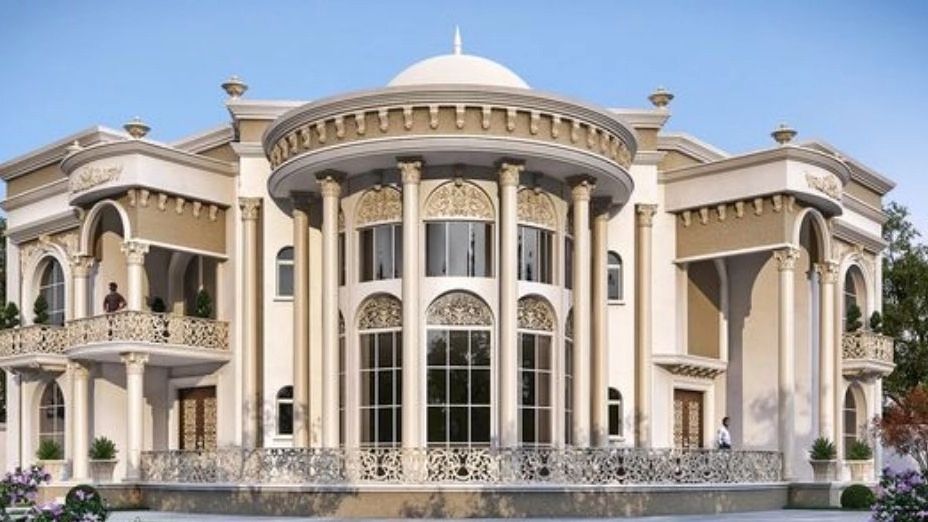 What are the types of exterior stone facades of buildings in Iran?