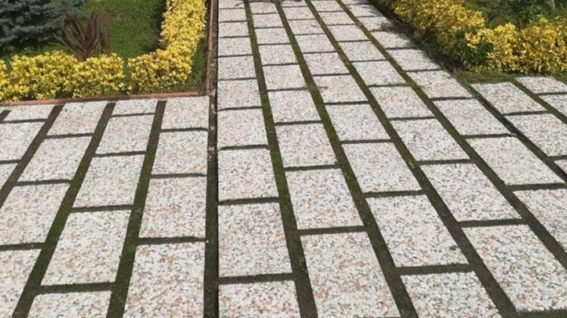 Fence and concrete mosaic of Khodabande Lu
