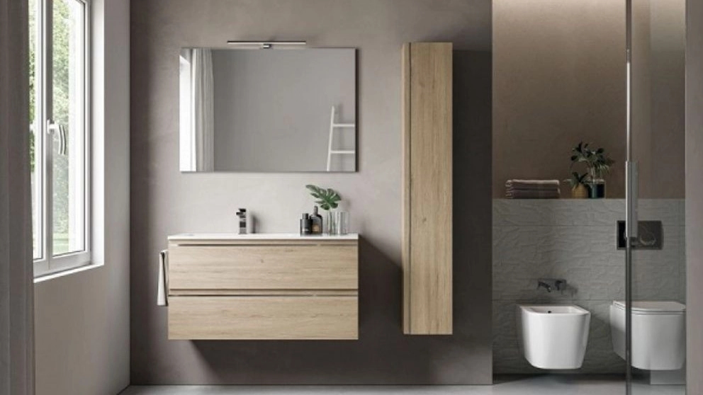 What is a vanity cabinet and what is the benefit of using it in the bathroom