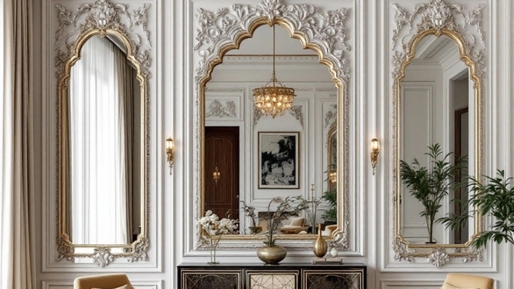 The composition of plastering and mirroring; New Model of Interior Decoration in Tehran
