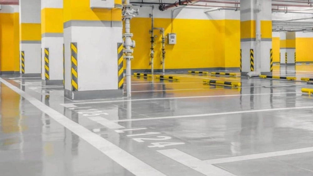 Modern Parking, Epoxy Flooring and Parking Line in Tehran