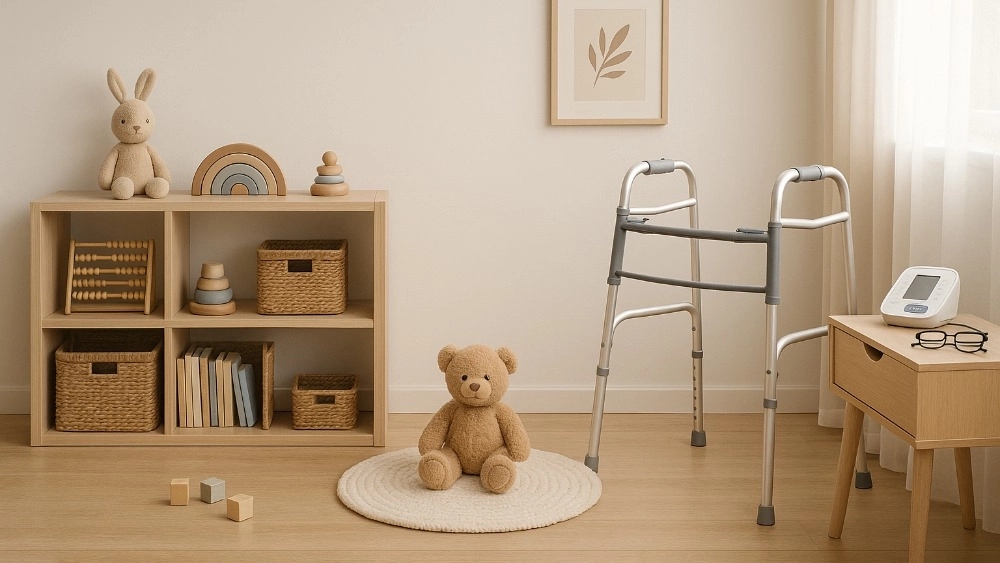 Care for an elderly child and nurse at home