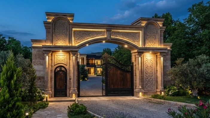 تصميم وتنفيذ بوابات الدخول للفلل والعمارات في نزار آباد تصميم وتنفيذ بوابات الدخول للفلل والعمارات في نزار آباد
