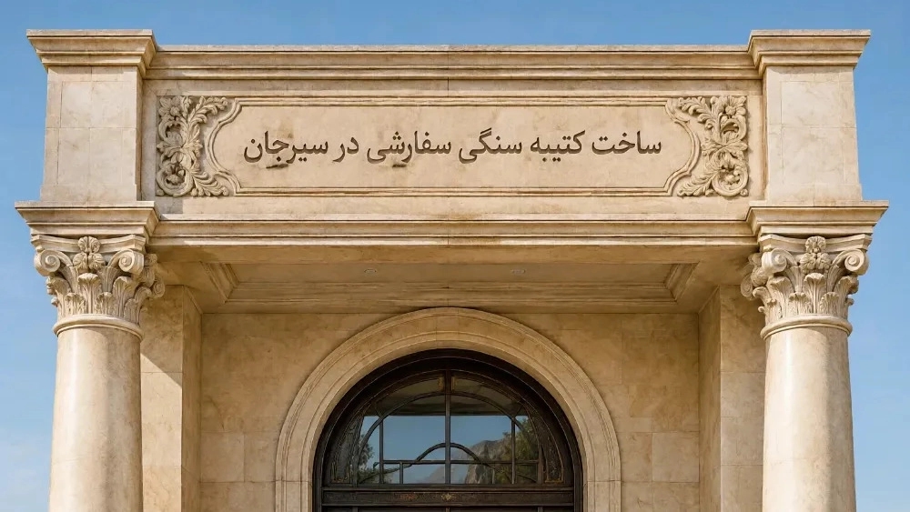 Making a custom stone inscription in Sirjan for the front of the building
