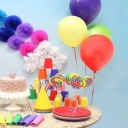 Balloon decoration with white feathers in Rasht