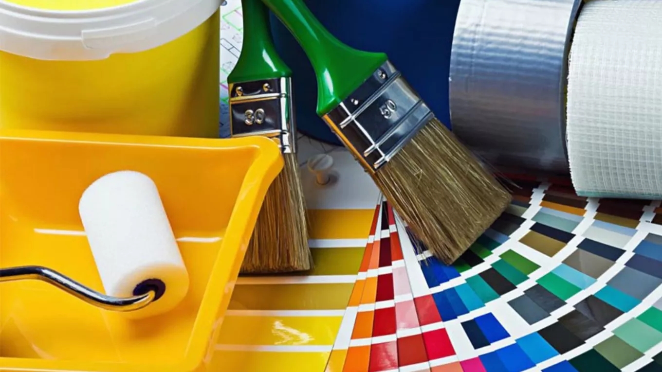 Painting stages of a new building
