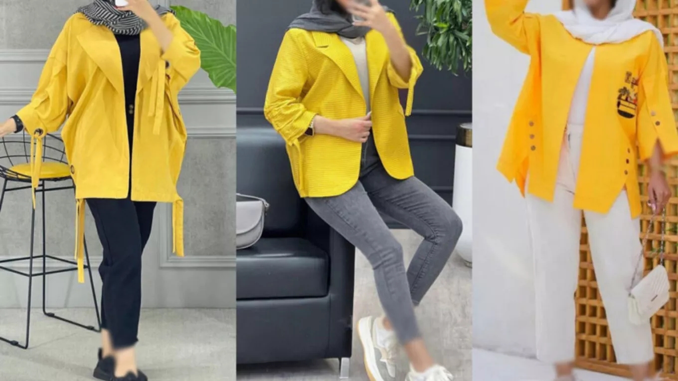 What color should we wear a yellow coat with pants?
