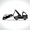 A crane and a car on a platform and Nissan tow Azadi in Qazvin