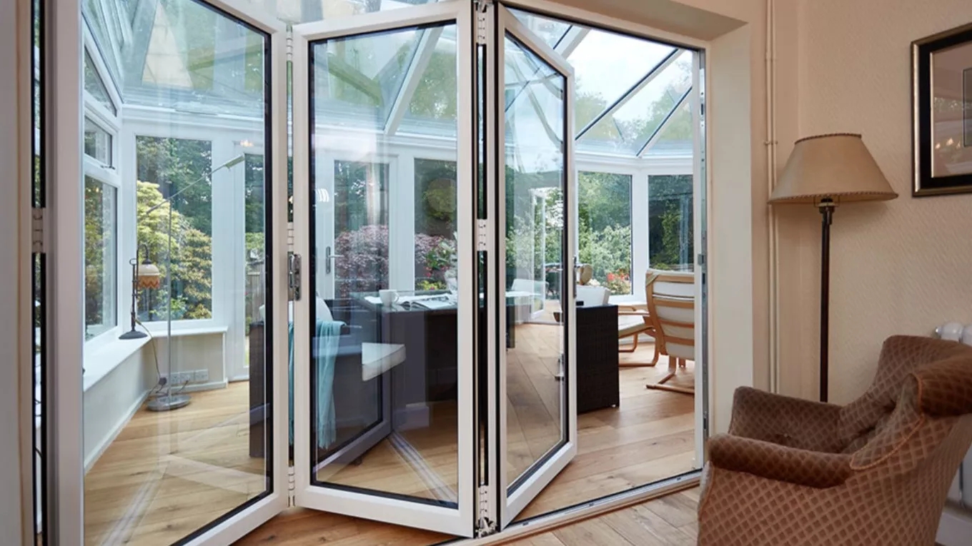 UPVC double glazed accordion window