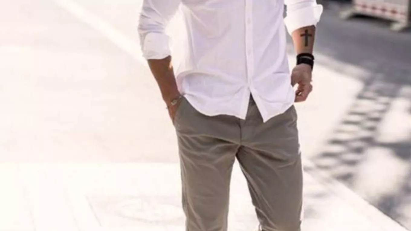 Men's cream pants set