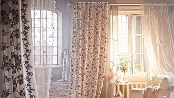 Net and silk curtains