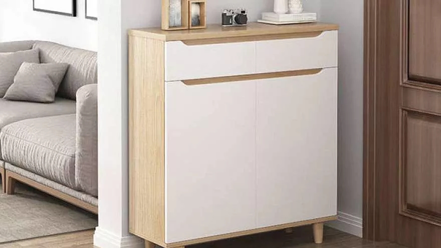 What is the shoe rack paired with?