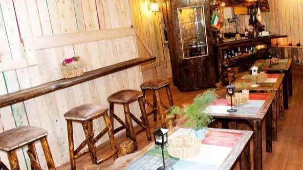 Various models of wooden tables and chairs for coffee shops