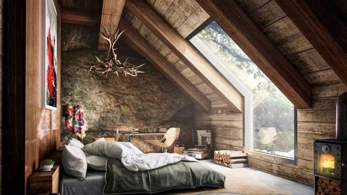 How to decorate the bedroom in a rustic style?
