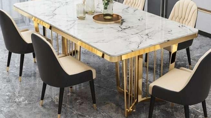 Metal dining table