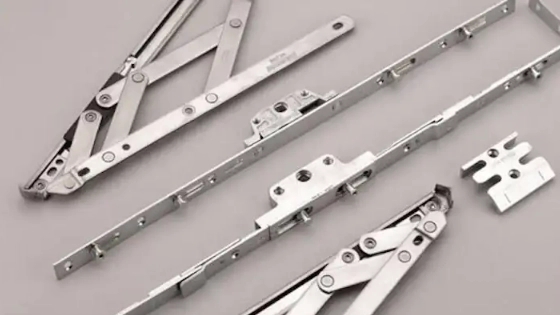 Various types of door and window fittings
