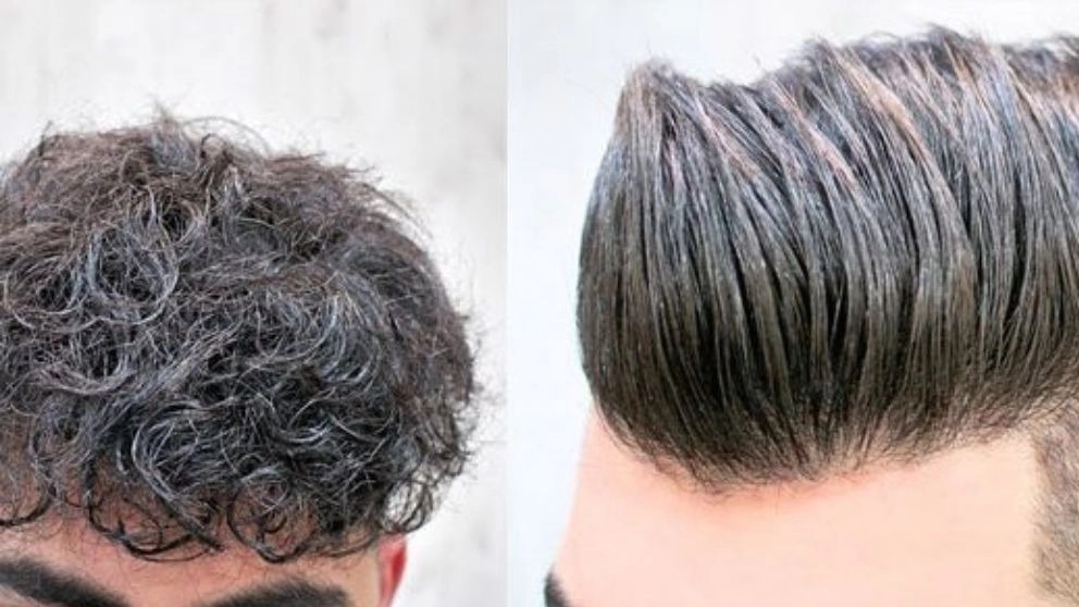 Keratin training for men's hair