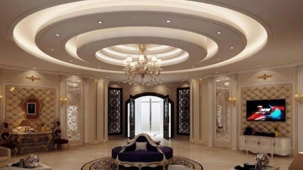 What are the stages of implementing prefabricated ceiling plastering?