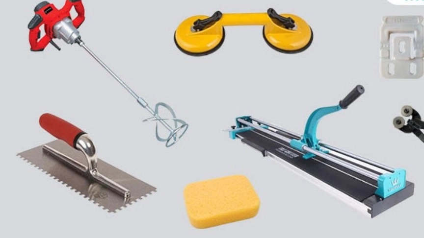 Tile and glue installation tools for Karimi building in Tehran