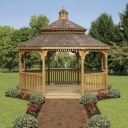 Construction of wooden pavilions of Nilvana Green Space Group in Tehran