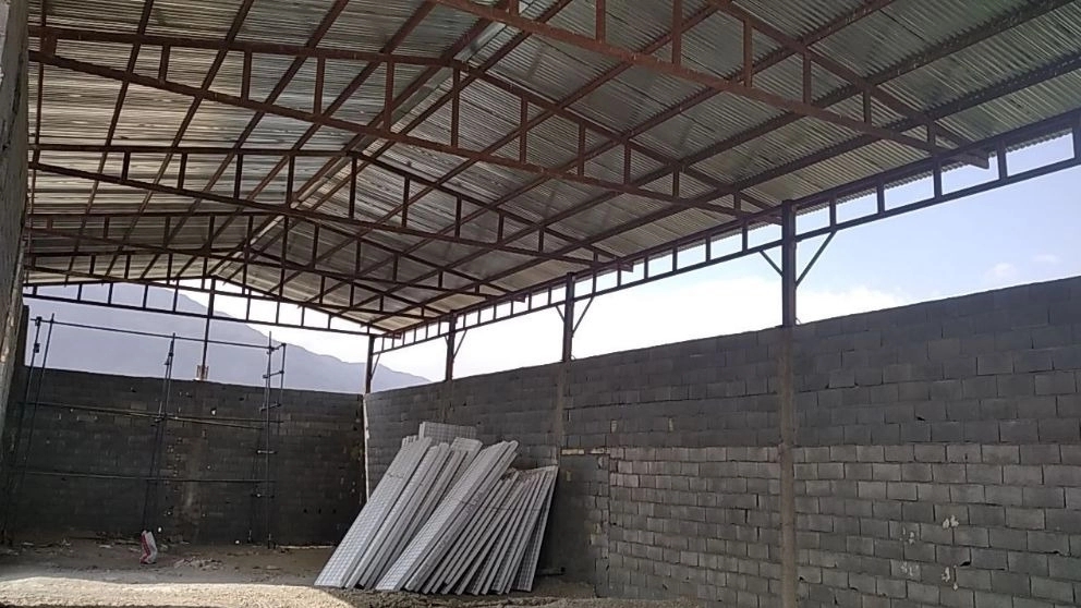 Shotcrete and plaster with the device and installation of 3d Mehri panels in Shahrekord