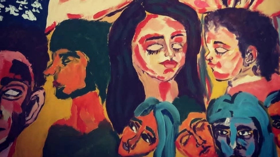 Painting on canvas by Mrs. Hejazi in Isfahan