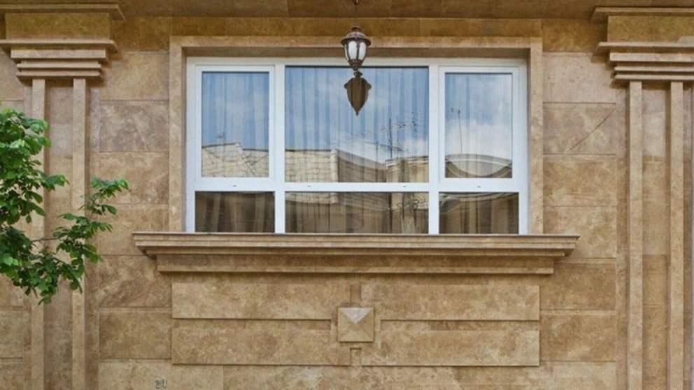 Facade of the building and wall cladding of Mineral Afogh Gostar in Qods, Tehran