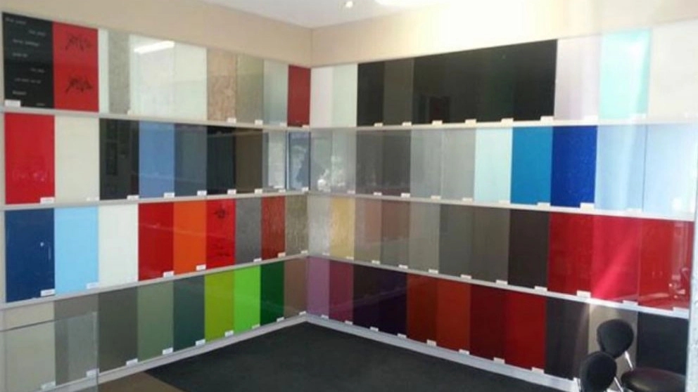 Production, sale and implementation of decorative Lacobel glass in Zafaranieh, Tehran