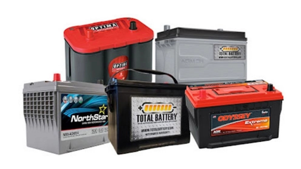 All types of car batteries