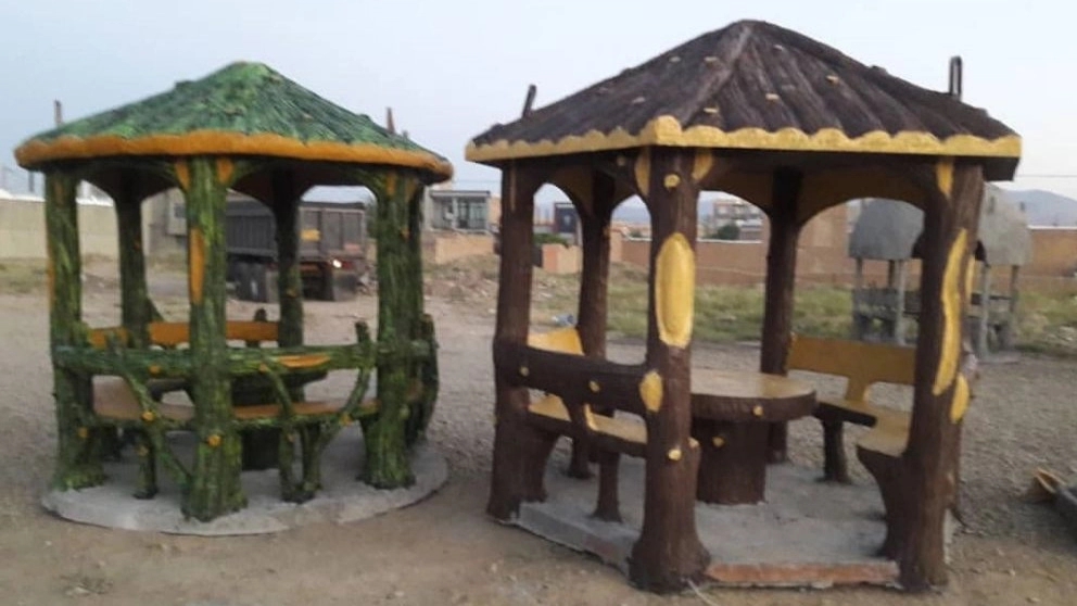Manufacture and sale of gazebos and fiberglass concrete parts of Aria Gostar in Shiraz