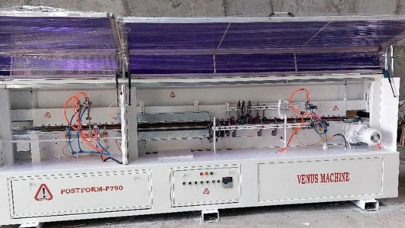 Post forming cabinet plate machine