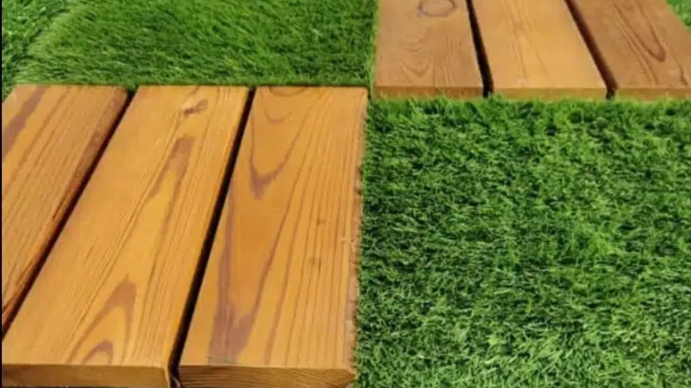 Sensitive stone collection, production of Termwood wood and grass tile in Tehran