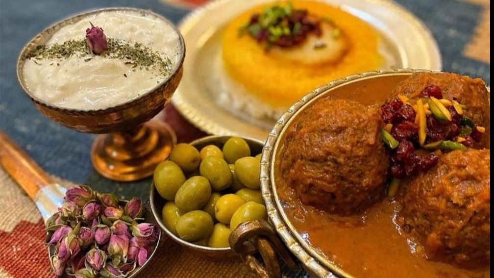 A variety of traditional Yazdi dishes