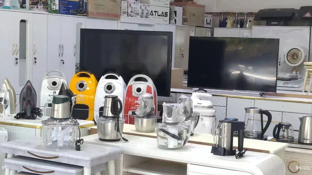 Hossam Aldini store, retail and wholesale distribution of household appliances, in Mahabad