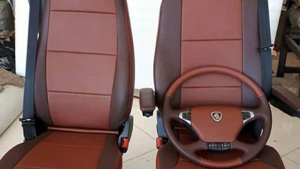 Production of coverings for heavy duty trucks, sewing part in Sabzevar