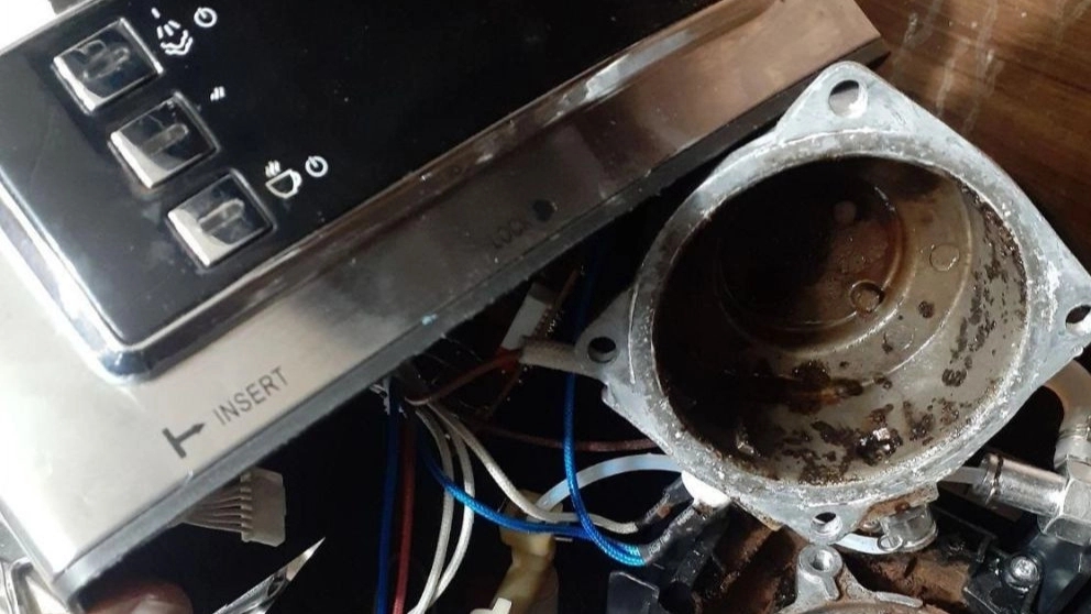Internal parts of the espresso machine
