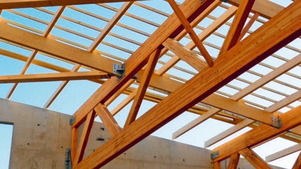 Cutting pine wood, covering the building with forest wood in Rasht Gilan