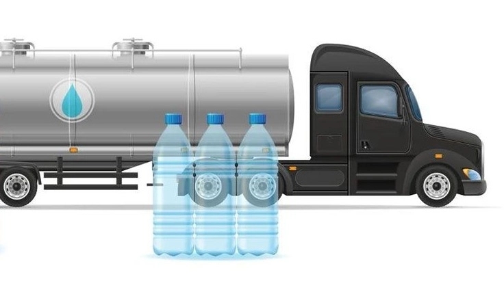 Distribution of drinking water with tankers, water supply for road construction and construction in Karaj