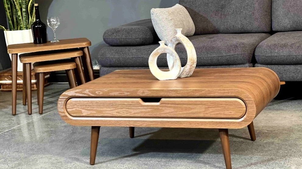 Console table and front sofa in decoration