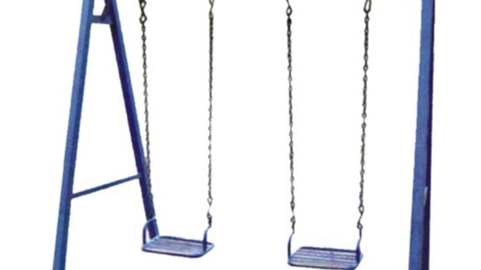 Two-seater outdoor metal swing