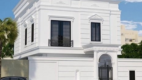Roman cement facade