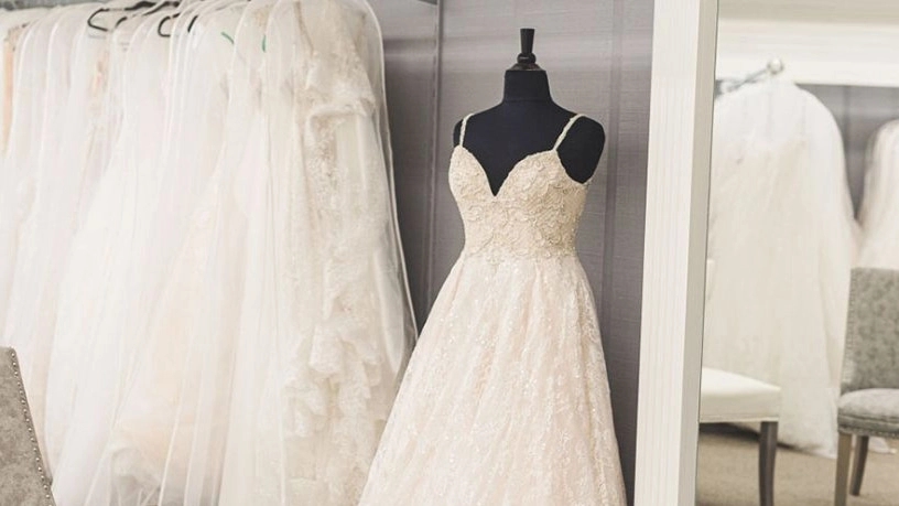 Maison Liora, formal evening wedding dress in Sari