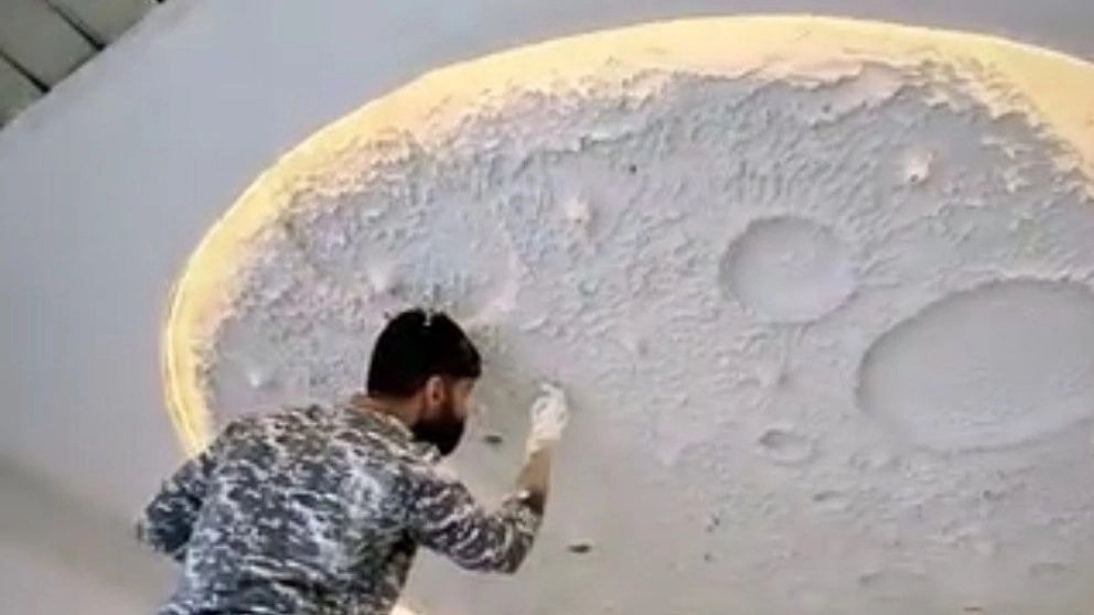 Khalifa design, modern plaster microcement relief in Tehran