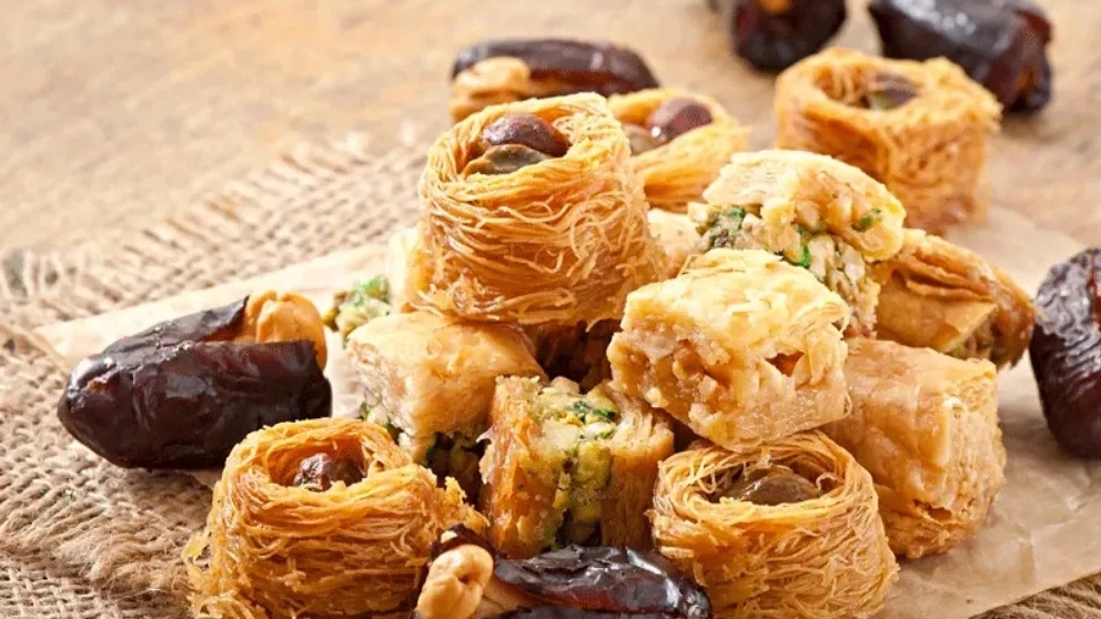 All kinds of desserts and sweets with dates