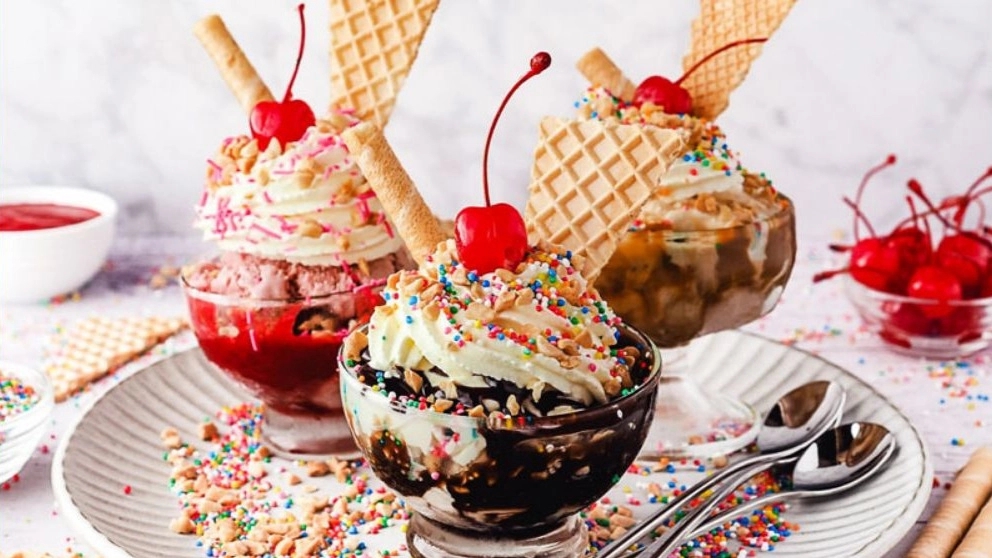 All kinds of ice cream