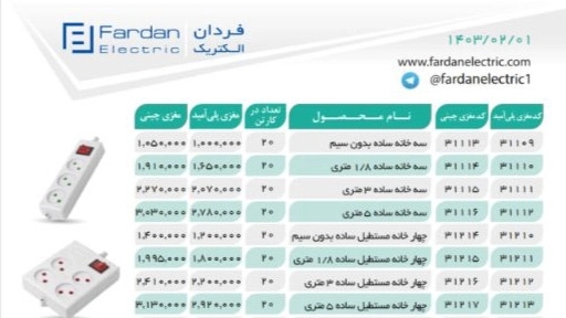 Fardan Electric price list