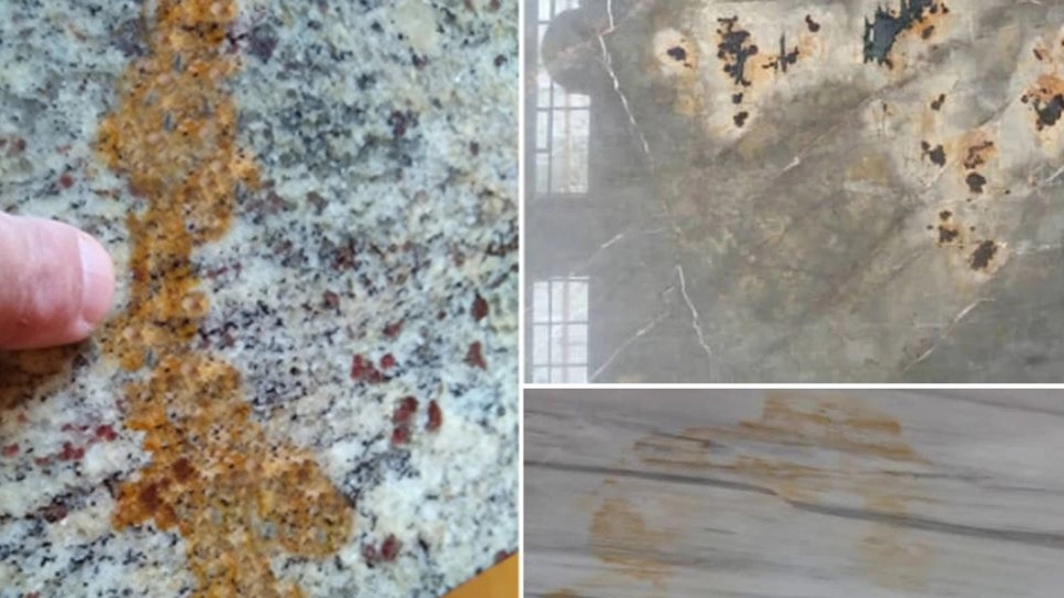 Reconstruction of the facade of the building by painting travertine stone