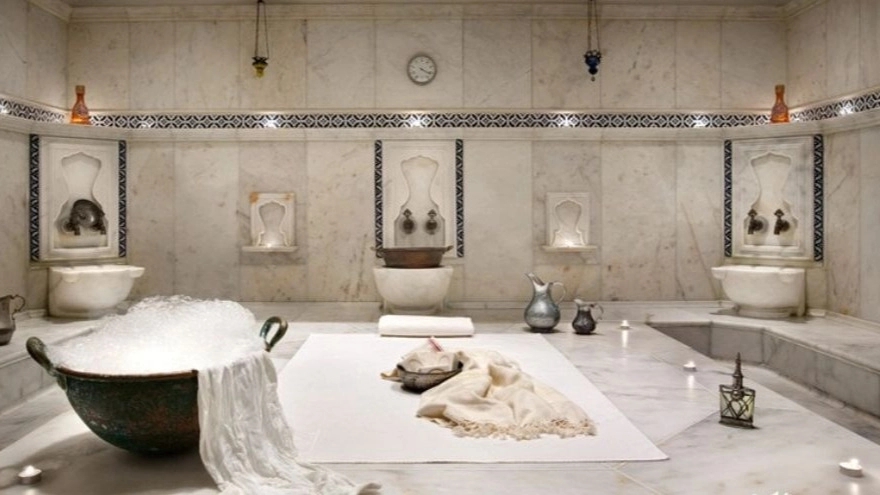Materials in the construction of a Turkish bath