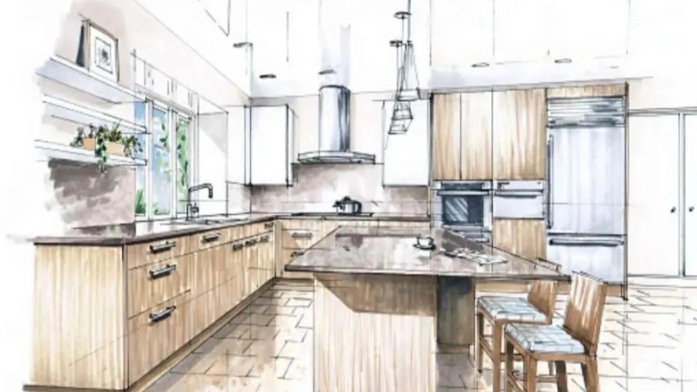 3D kitchen cabinet design