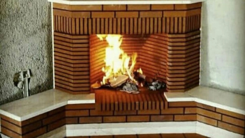 Wood burning fireplace